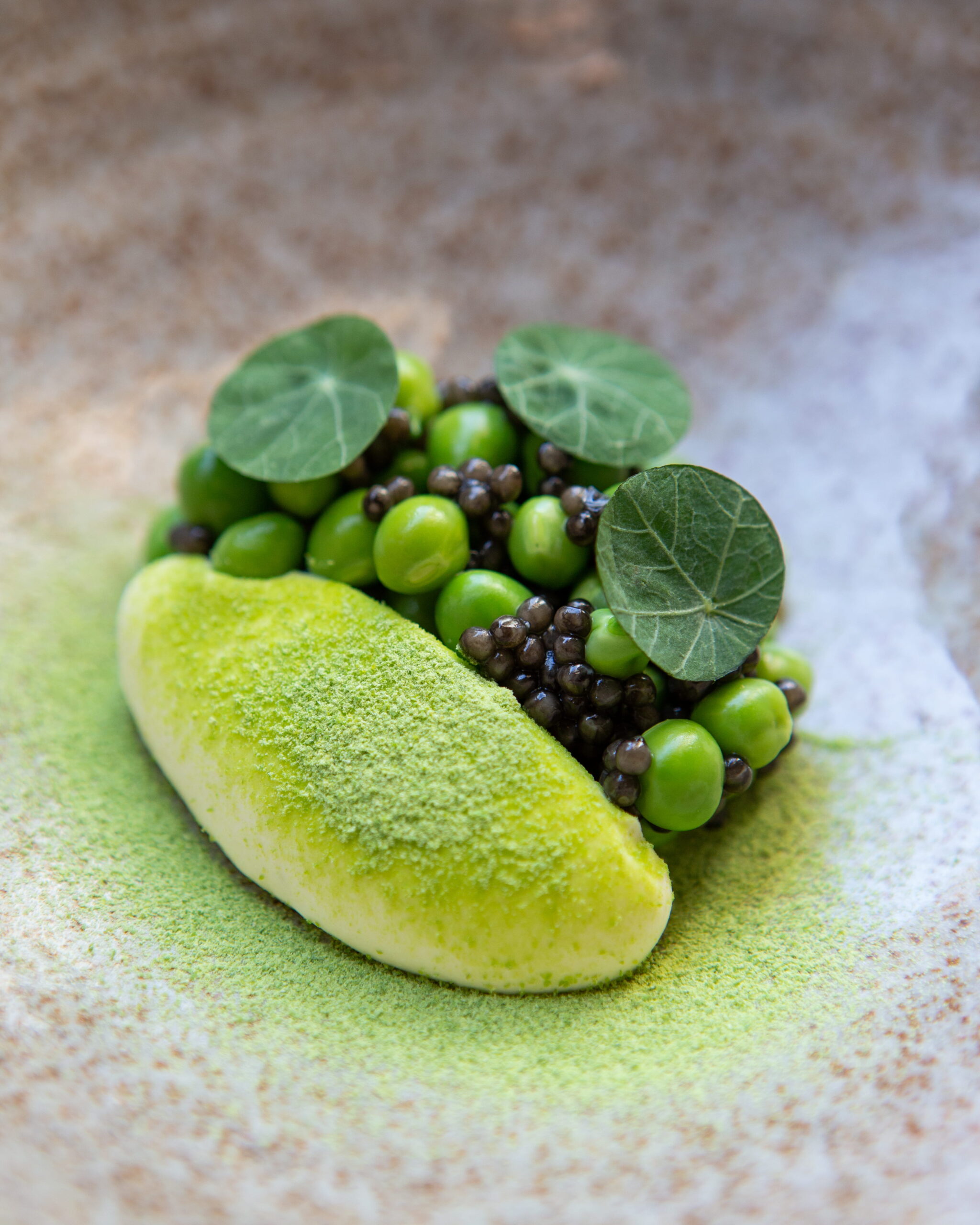 Baerii Caviar, Danish peas, chicken broth and cremefraiche.